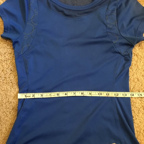 Avia Sleek Blue Bubble Print + Mesh Workout Tee - Picture 13 of 16